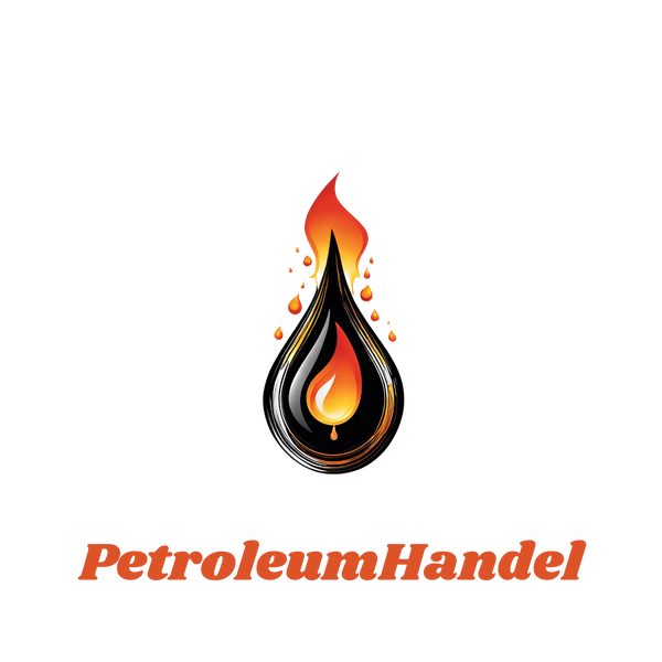 PetroleumHandel Logo. Olie druppel die ontvlamt met daaronder onze bedrijfsnaam: PetroleumHandel